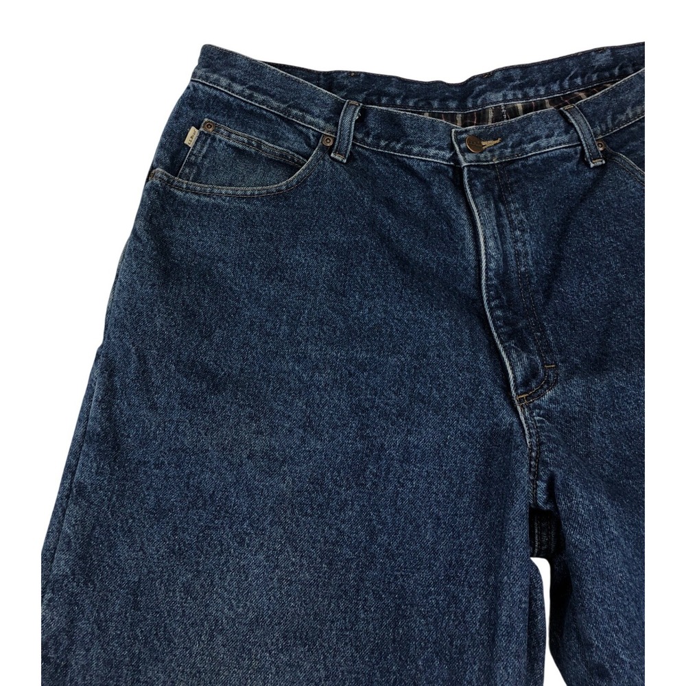 LL Bean Double L Relaxed Fit Flannel Lined Jeans Mens 40x32 Dark Wash Denim Blue - Picture 9 of 9